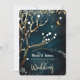 Invitación Luces de árbol para veladas rústicas extraíbles pa