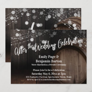 Invitación Luces de barril de madera después de la celebració