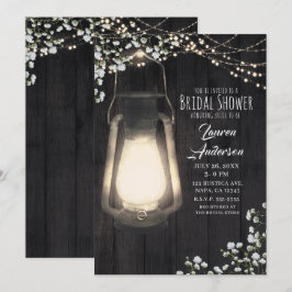 Invitación Luces de bebé respiración con linterna rústica par