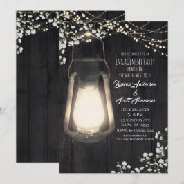 Invitación Luces de bebé respiración Linterna rústica para co