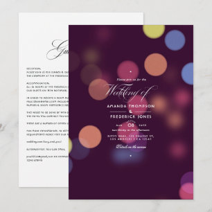 Invitación Luces de Boda Clásicas Modernas con Bokeh