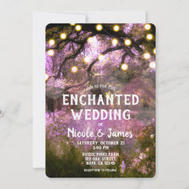 Invitación Luces de Boda del Encantado Bosque de la Primavera