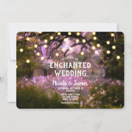 Invitación Luces de Boda del Encantado Bosque de Primavera Rú