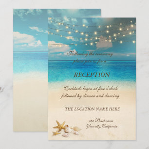 Invitación Luces de Boda en la Playa Caracoles Recepción