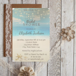 Invitación Luces de Boda en la Playa Conchas de Mar Desfile