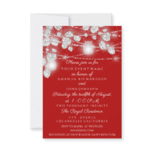 Luces de boda en tarros brillo gris plateado rojo