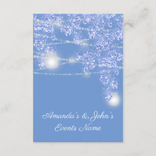 Invitación Luces de boda frascos brillo azul rústico
