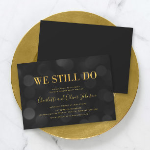 Invitación Luces de Bokeh Oscuras Bodas de Oro de Aniversario