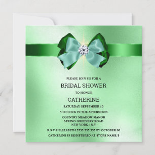 Invitación Luces de brillantez de diamante de arcoiris verde