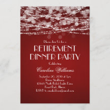 Luces de Cadena Blancas en Jubilación Roja