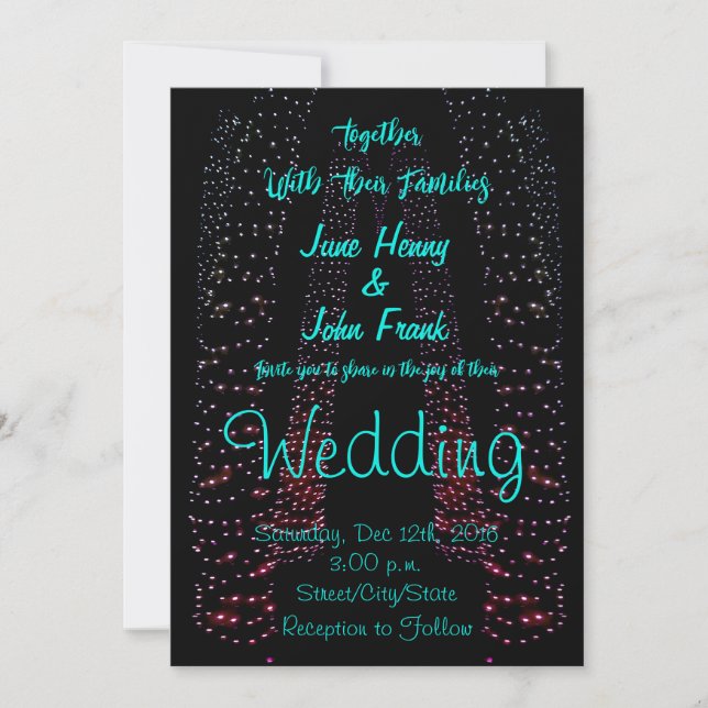 Invitación Luces de cadena, Boda de luces de hadas (Anverso)