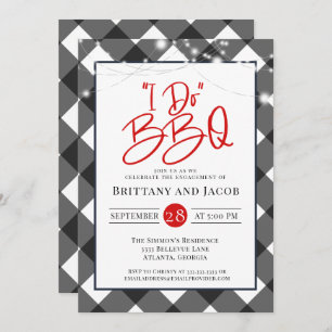 Invitación Luces de cadena colocadas I Hacer Compromiso BBQ