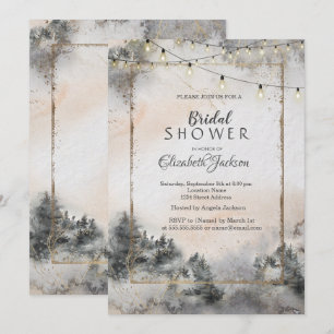 Invitación Luces de Cadena de Árboles del Bosque