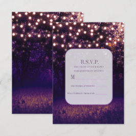Invitación Luces de Cadena de Atardecer en Bosque Morado para