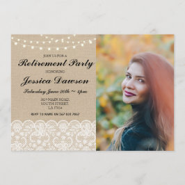 Invitación Luces de cadena de Bonito Burlap de la cámara de r