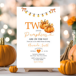 Invitación Luces de Cadena de Dos Pequeñas Calabazas para Bab