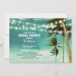 Invitación Luces de cadena de ducha de novia sombría y verde