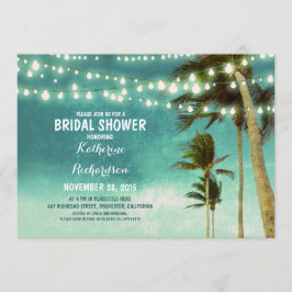 Invitación Luces de cadena de ducha de novia sombría y verde