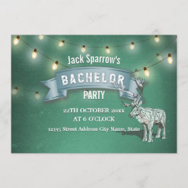 Invitación Luces de Cadena de Fiesta de Soltero de Caza de Cu