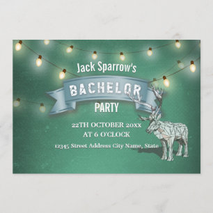 Invitación Luces de Cadena de Fiesta de Soltero de Caza de Cu