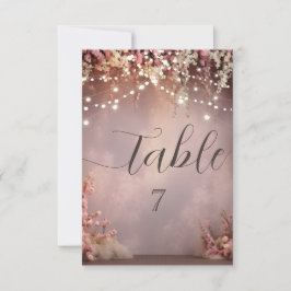 Invitación Luces de Cadena de Flores Rosadas