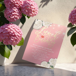 Invitación Luces de cadena de la ducha con flores de luna y b
