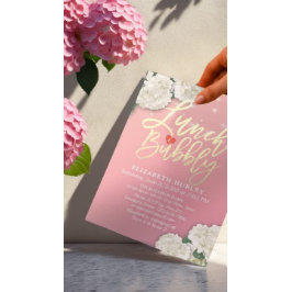 Invitación Luces de cadena de la ducha con flores de luna y b