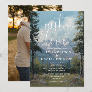Invitación Luces de Cadena de Montaña Solo Amor Boda Foto