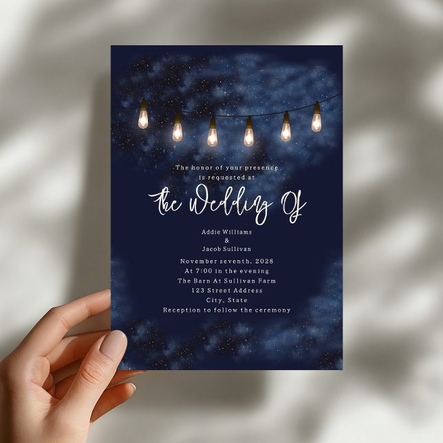 Invitación Luces de Cadena de Noche Estrellada Boda (Subido por el creador)