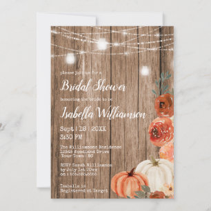Invitación Luces de Cadena de Otoño y Jarrón de Mason para De