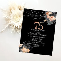Luces de Cadena de Rosas Naranjas Cumpleaños 75 Ne