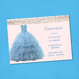 Invitación Luces de cadena de vestido de princesa vintage Qui