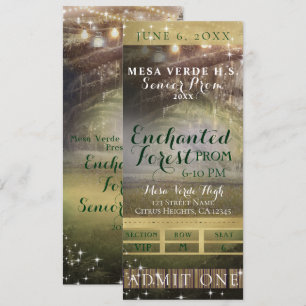Invitación Luces de Cadena del Bosque Encantado Prom Boleto V