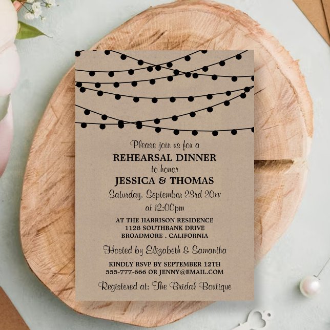Invitación Luces De Cadena En La Cena De Kraft Boda (Subido por el creador)