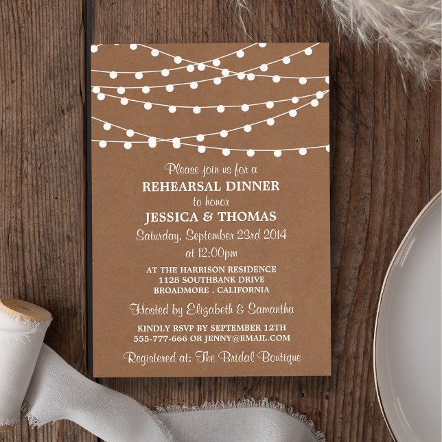 Invitación Luces De Cadena En La Cena De Kraft Boda (Subido por el creador)