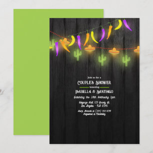 Invitación Luces de Cadena Festivas Fiesta de Parejas Shower