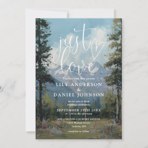 Invitación Luces de Cadena Floral de Montaña Solo Amor Boda