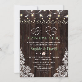 Invitación Luces de Cadena Florales Rosa con Encaje para Gran