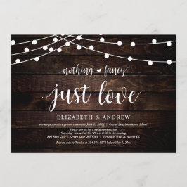 Invitación Luces de Cadena Granja, madera, Boda Fiesta de Elo