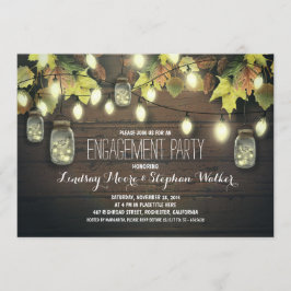 Invitación luces de cadena jars de masón fiesta de compromiso