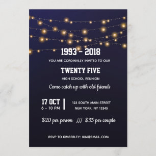 Invitación Luces de cadena modernas