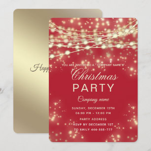 Invitación luces de cadena Navidades corporativos de oro fies