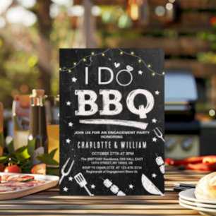 Invitación Luces de Cadena para Barbacoa Rústica Fiesta de Co