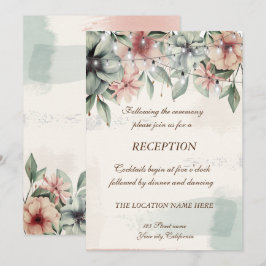 Invitación Luces de Cadena, Pincelada, Recepción de Boda Flor