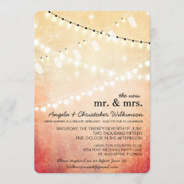 Invitación Luces de cadena románticas después de la invitació