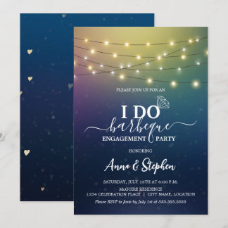 Invitación Luces de cadena románticas hago partido de comprom