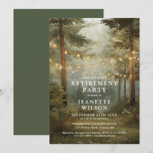Invitación Luces de Cadena Rústicas Boho Bosque Fiesta de Jub
