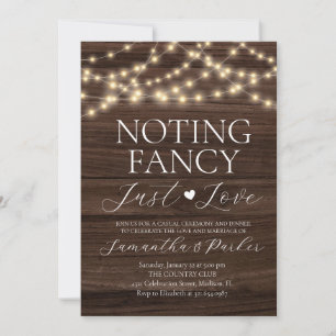 Invitación Luces de Cadena Rústicas Sin Nada Lujoso Solo Amor