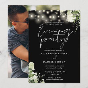 Invitación Luces de Cadena Verde Fotos Boda Noche Fiesta