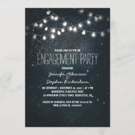 Invitación luces de cadena y fiesta de compromiso de estrella